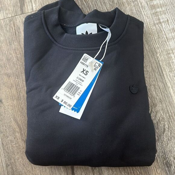 Adidas Original C Crew Sweatshirts Long Sleeve H09179 Black Size XS NWT - Picture 6 of 8